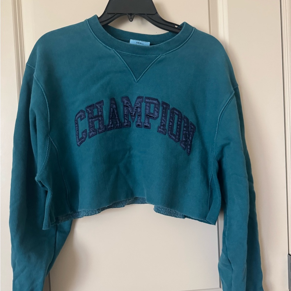 Champion Teal Cropped Sweatshirt